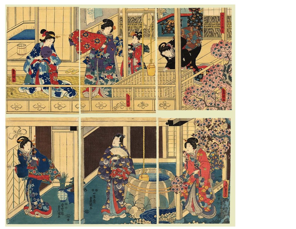 Kunisada - Double triptych